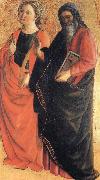 Fra Filippo Lippi St.Catherine of Alexandria and an Evangelist oil on canvas
